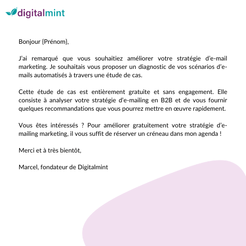 exemple scenario d'e-mail 5